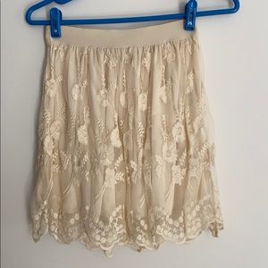Forever 21 Skirt with Embroidered Overlay
